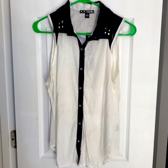 COPY - Eye Candy Sheer Backless Sassy Sleeveless Blouse Size M - Picture 4 of 10